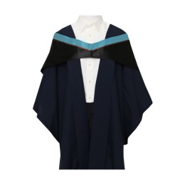 Design bright blue and black graduation robe shawl Customized speech therapy master's graduation robe Master's graduation robe Hong Kong Polytechnic University Graduation robe manufacturer Design graduation robe company DA560 Design bright blue and black graduation robe shawl Customized speech therapy master's graduation robe Master's graduation robe Hong Kong Polytechnic University Graduation robe manufacturer Design graduation robe company DA560